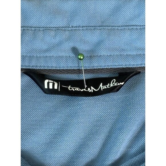 Travis Mathew Striped Stretch Polo Golf Shirt Mens XL Pima - Picture 4 of 10